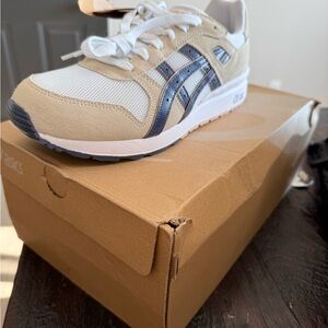 Asics Beige and Blue Sneakers